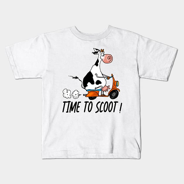 Time to Scoot! Kids T-Shirt by Corrie Kuipers